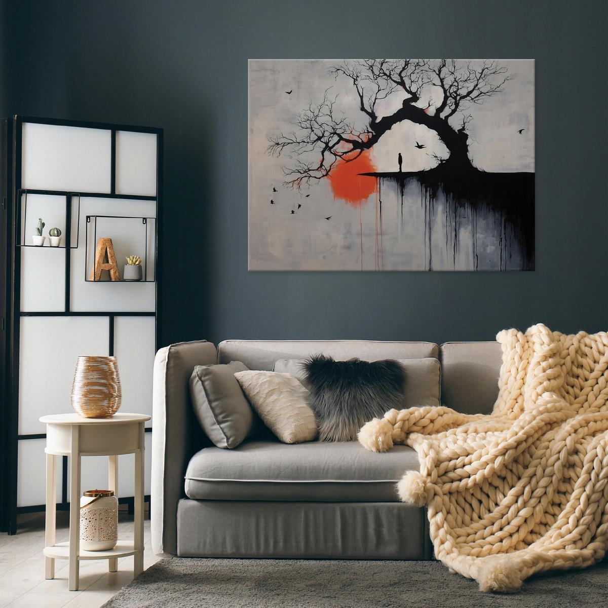 LEINWANDBILD Abstrakt Arbre Schwarz 100x70 cm - Multicolor, Holzwerkstoff (100/70cm) - Wallarena
