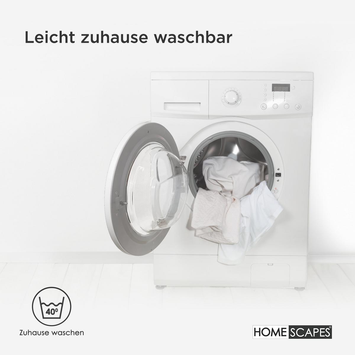 KISSENSCHONER gesteppt 50/90, 2er-Set mit Reißverschluss - Weiß, Textil (48/91cm) - Homescapes