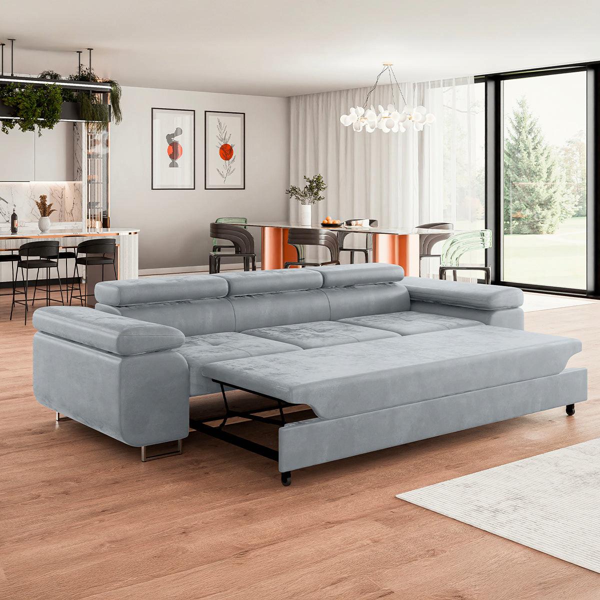 SCHLAFSOFA Wilson 3 Sitzplätze Grau - Grau, Holzwerkstoff (275/69/100cm) - Petits-meubles