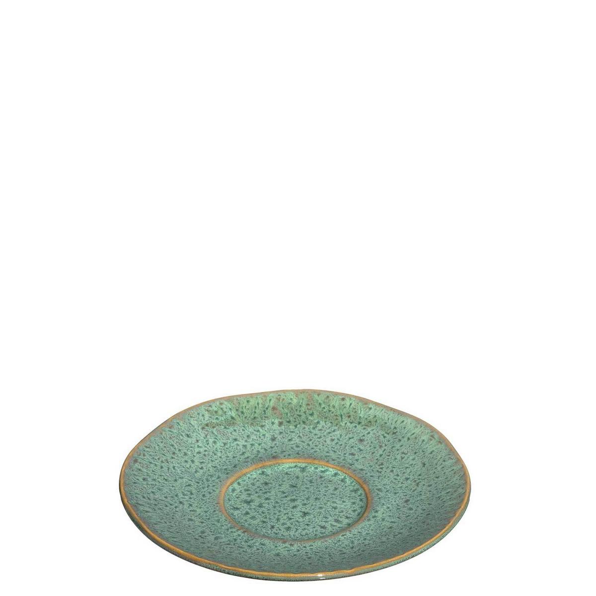 UNTERTASSEN Matera grün ø 15.0 cm 4er Set - Grün, Keramik (15cm) - Leonardo Living