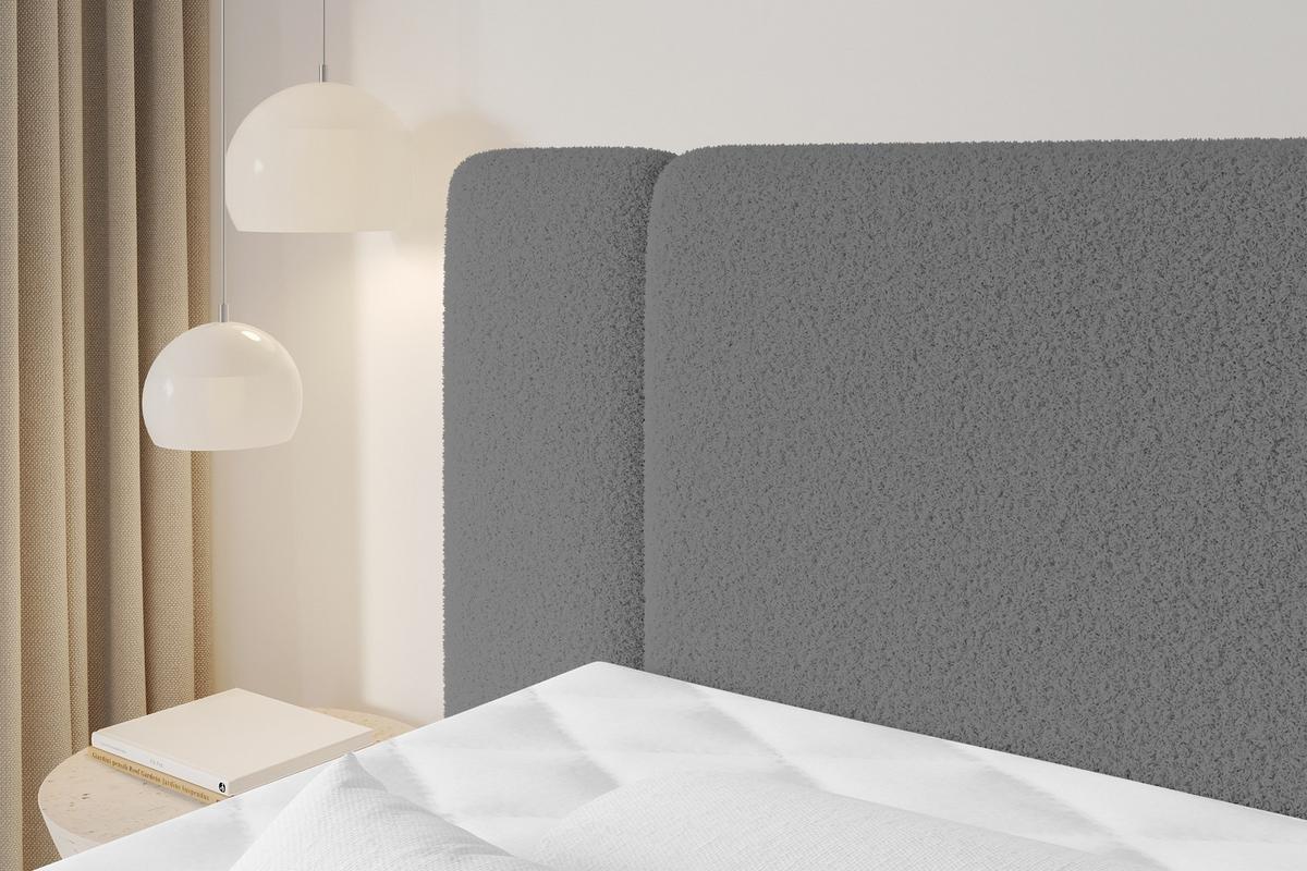 BOXSPRINGBETT mit Matratze H3/H4 - EVON KING - 180x200 cm Grau - Taupe, Holzwerkstoff (180/200cm) - ALTDECOR
