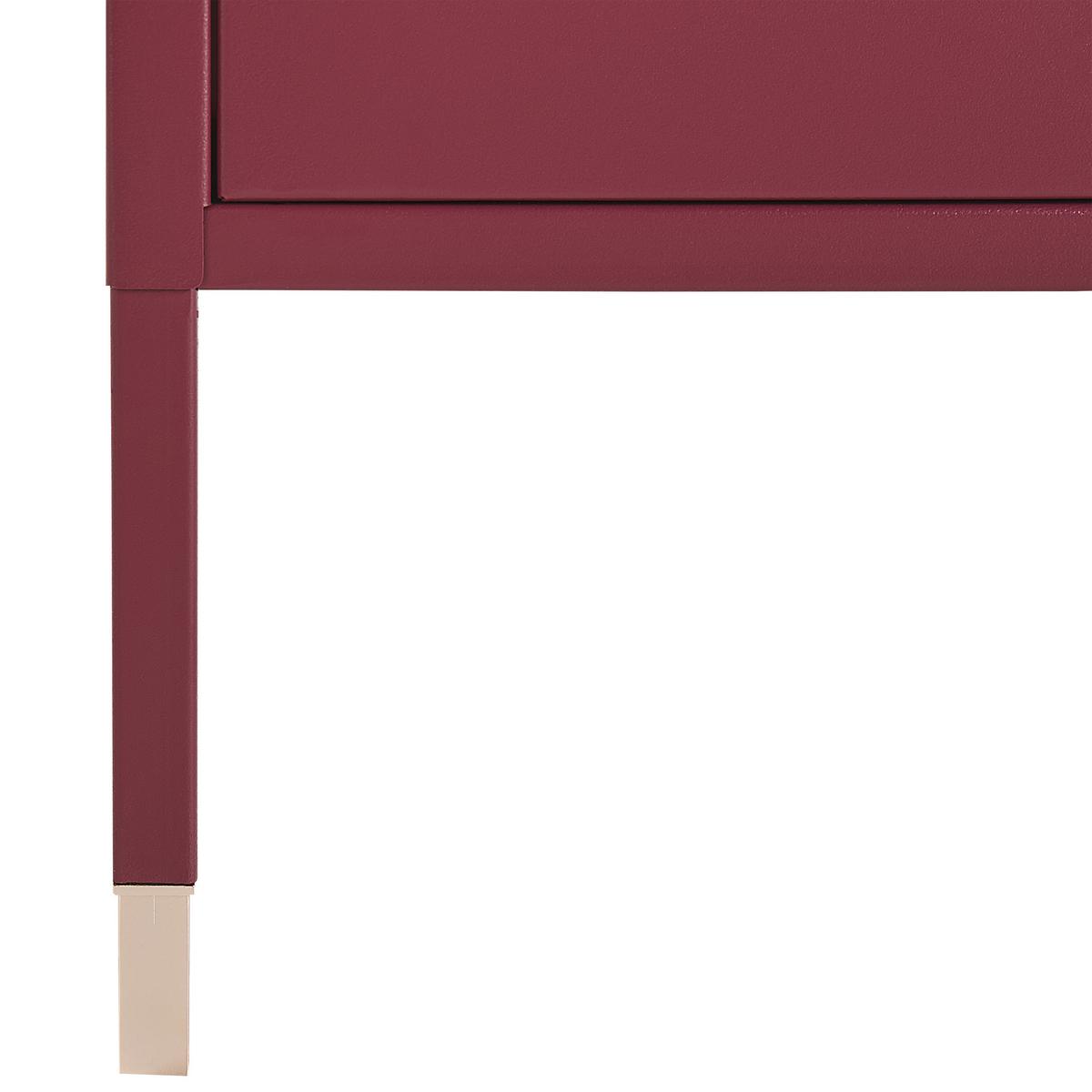 NACHTTISCH Metall dunkelrot 45/35/51 cm Ossett - Rot, Metall (45/51/35cm) - Beliani