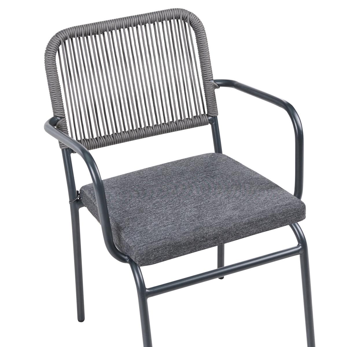 GARTENSTUHL 4er-Set Grau Taceno - Grau, Metall (46/82/52cm) - Beliani