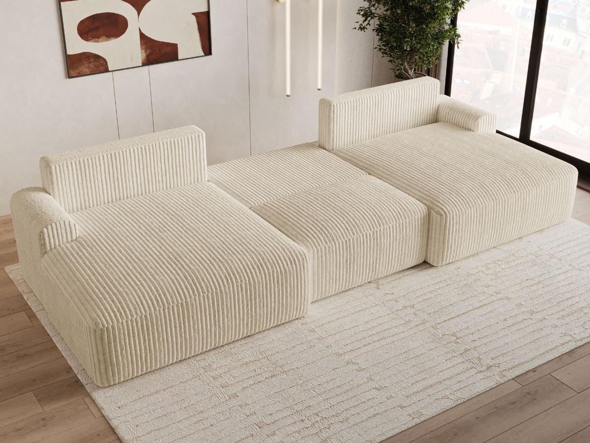 ECKSOFA U Serene Beige - Beige, Holz/Textil (391/145cm) - Graingold