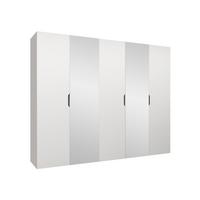 DREHTÜRENSCHRANK Malaga 250 mit Frontspiegel - Weiß, Holzwerkstoff (250/202/52cm) - MIRJAN24