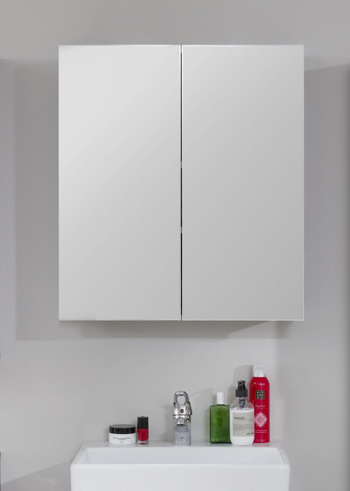 SPIEGELSCHRANK grau Rauchsilber, Badschrank 2-türig 60 x 67 cm - Grau, Glas/Holzwerkstoff (60/67/18cm) - Top.Furn