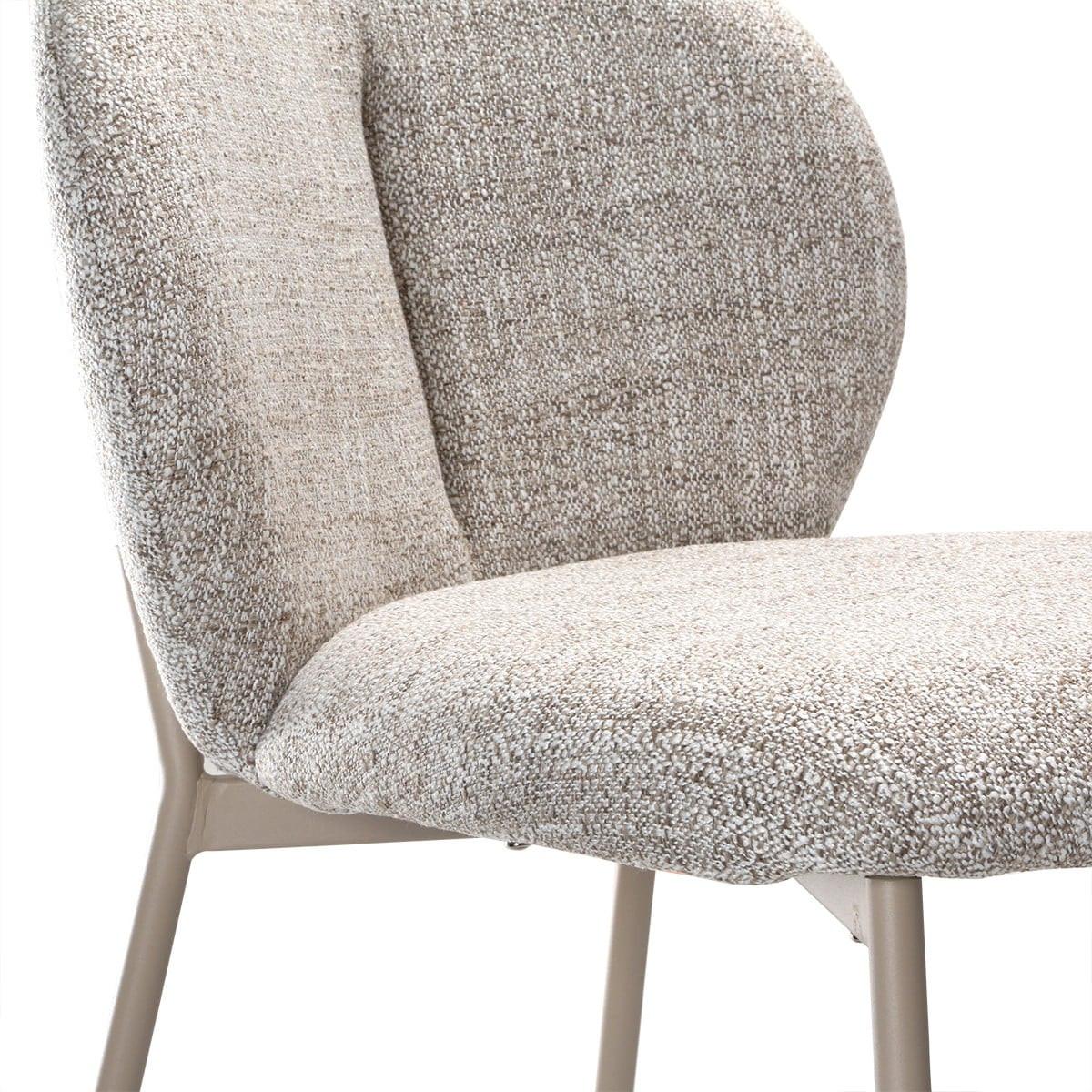 STÜHLE 2er-Set, gepolstert, aus meliertem stoff beige 48/80/60 cm - Beige, Textil (48/80/60cm) - Calicosy