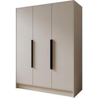 KLEIDERSCHRANK Mono Bis im Skandi-Stil, Drehtüren mit Schwarze Metallgriffe, Kaschmir 150/200/51 cm - Kaschmir/Beige, Holzwerkstoff (150/200/51cm) - WFL GROUP