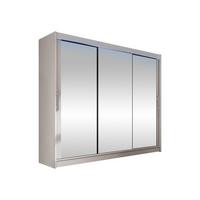 KLEIDERSCHRANK Aston III, mit RGB LED Beleuchtung - Kaschmir/Silberfarben, Holzwerkstoff/Kunststoff (250/215/58cm) - MIRJAN24