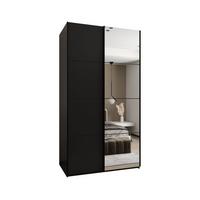 SCHWEBETÜRENSCHRANK 245,5/130/64 2-türig - Schwarz, Holz/Metall (130/245/64cm) - Abiks Möbel