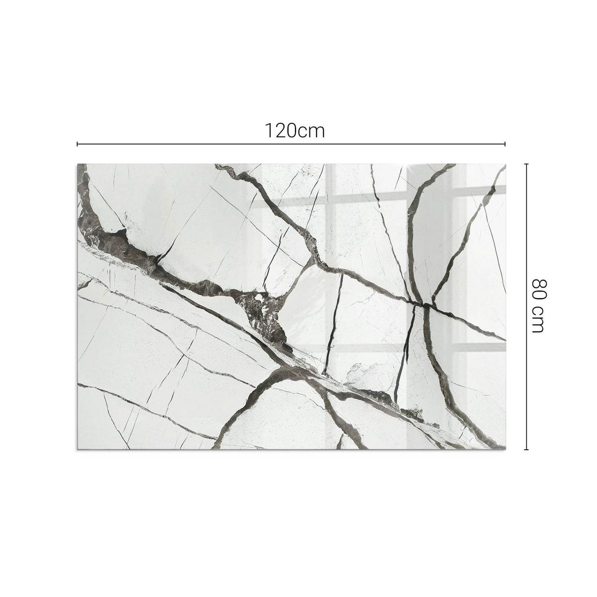 GLASPLATTE für Kamin 120x80 cm - Weiß, Glas (120/80/0.4cm) - TULUP