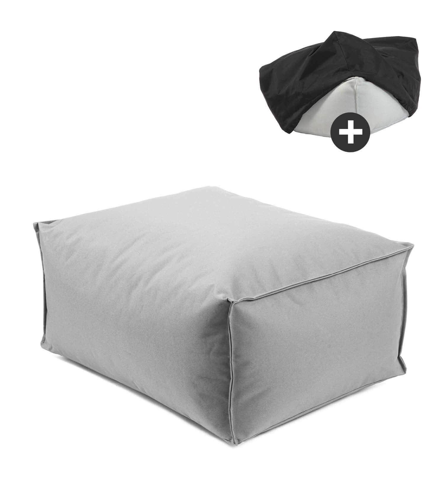 OUTDOOR POUF mit Schutzhülle Der Ruhestifter - Grau, Textil (60/30/50cm) - Mokebo