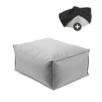 OUTDOOR POUF mit Schutzhülle Der Ruhestifter - Grau, Textil (60/30/50cm) - Mokebo