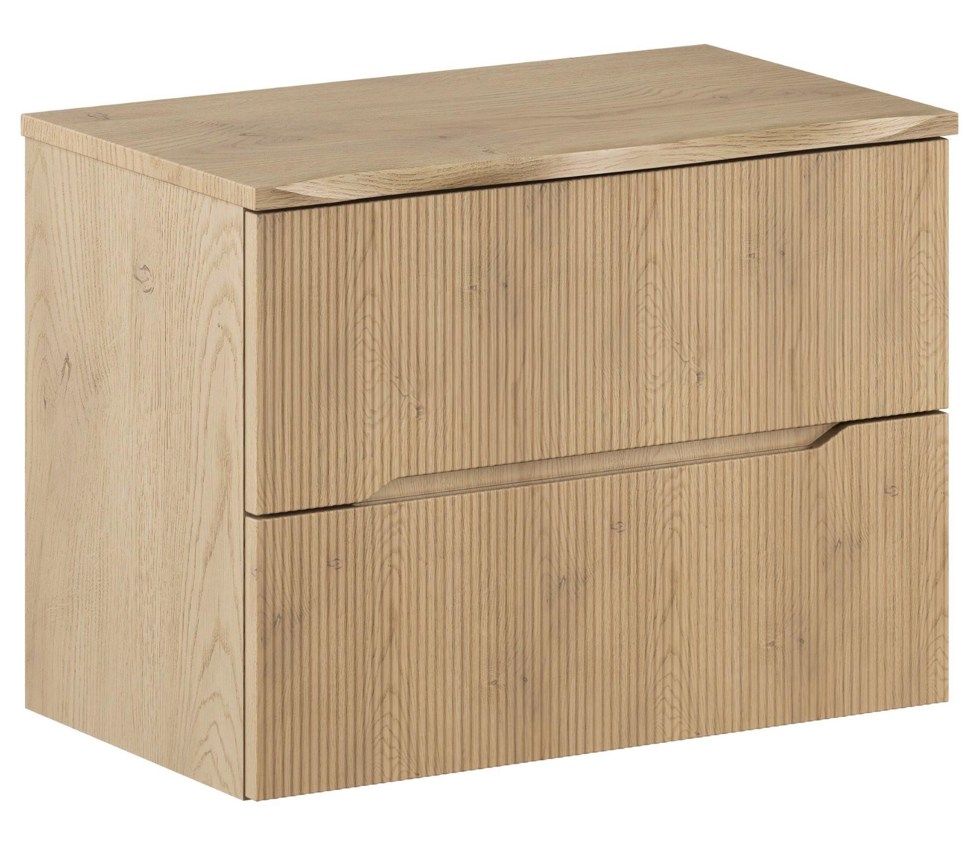 WASCHBECKENUNTERSCHRANK Nordic 2 Teile Eiche - 80 x 46 x 59 cm - Eichefarben, Holz (80/59/46cm) - Badplaats