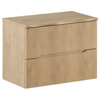 WASCHBECKENUNTERSCHRANK Nordic 2 Teile Eiche - 80 x 46 x 59 cm - Eichefarben, Holz (80/59/46cm) - Badplaats