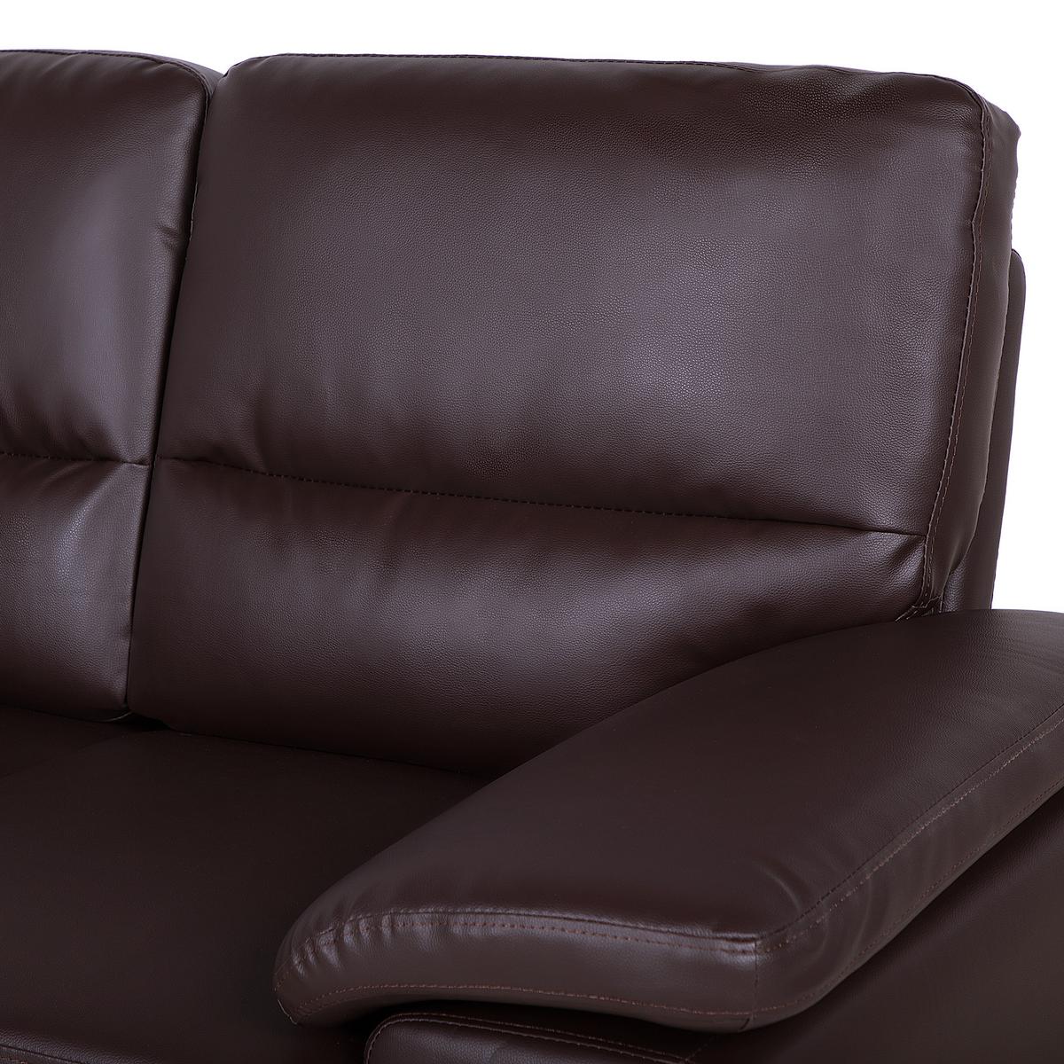2-SITZER-SOFA Kunstleder Braun Vogar - Dunkelbraun, Kunststoff/Textil (156/90/74cm) - Beliani