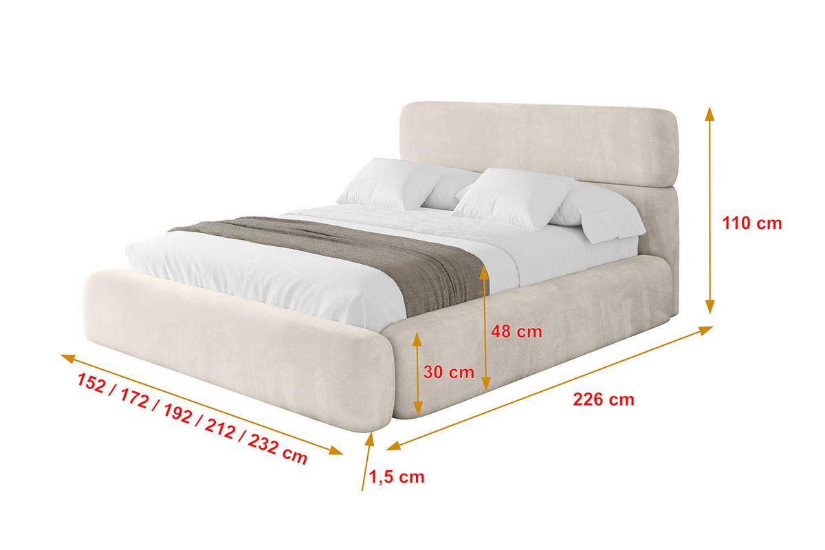 POLSTERBETT mit Bettkasten und Lattenrost, Boxbett ohne Matratze - ENORA 180x200 Beige - Beige, Holzwerkstoff/Textil (180/200cm) - ALTDECOR
