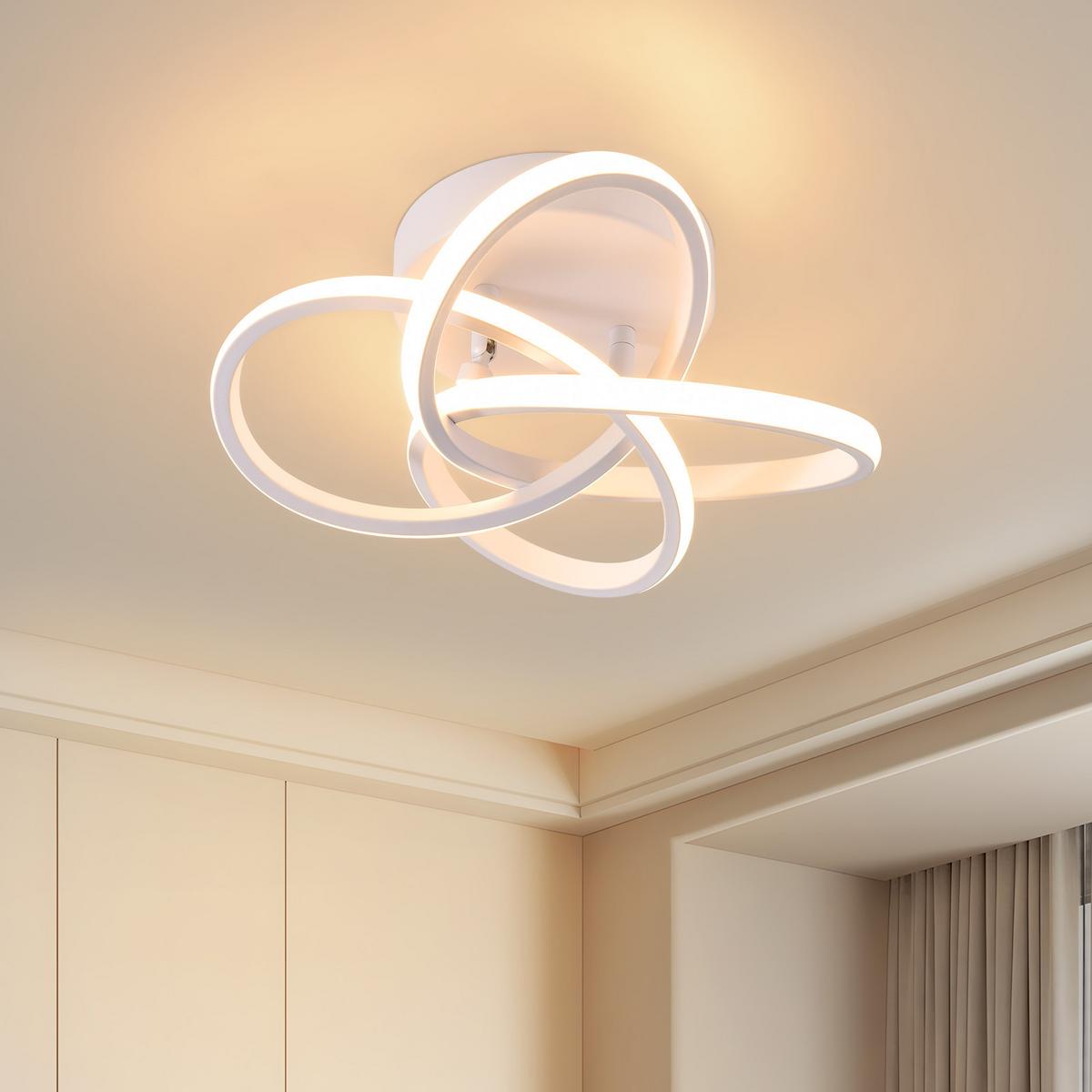 LED-DECKENLEUCHTE Linag 32/32/16 cm - Weiß, Metall (32/32/16cm) - ZMH
