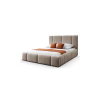 POLSTERBETT ELENA 160x200 cm Dunkelbeige (Anthology 4), 34 Holzlatten, Kopfteil 108 cm - Beige, Textil (160/200cm) - Lookway