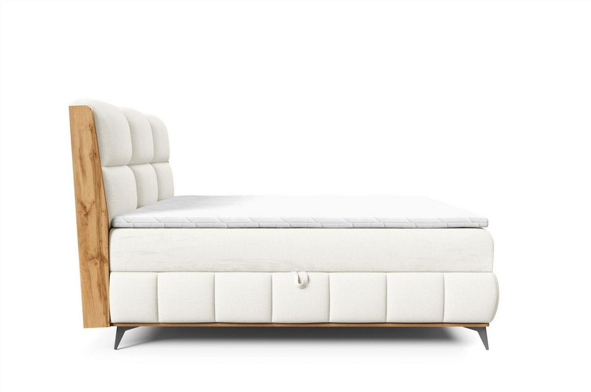 BOXBETT Charlie - Ecru, Holzwerkstoff/Textil (180/200cm) - Fun Möbel