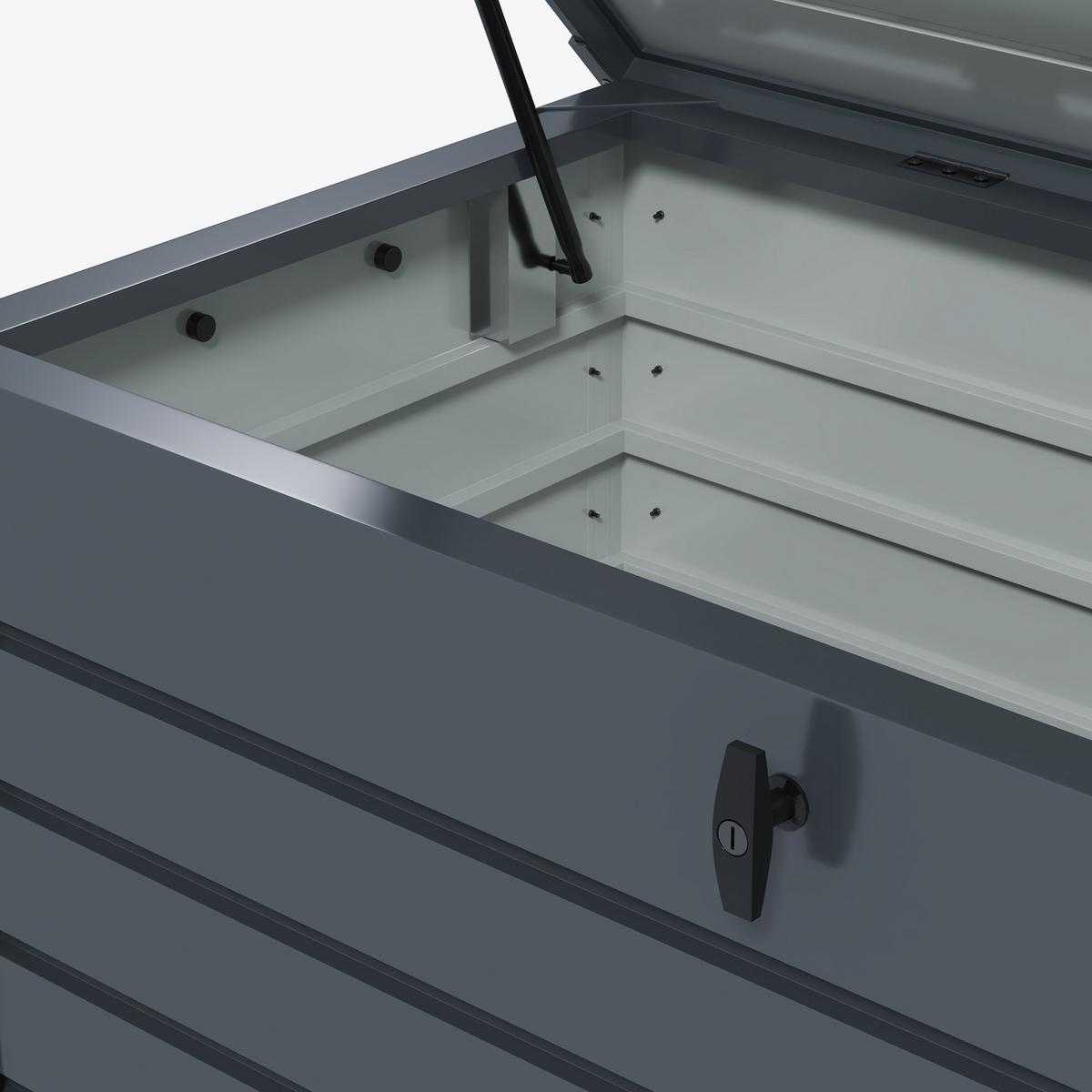 GARTENBOX Verzinkter Stahl Dunkelgrau - Dunkelgrau, Metall (62/66/120cm) - Outsunny