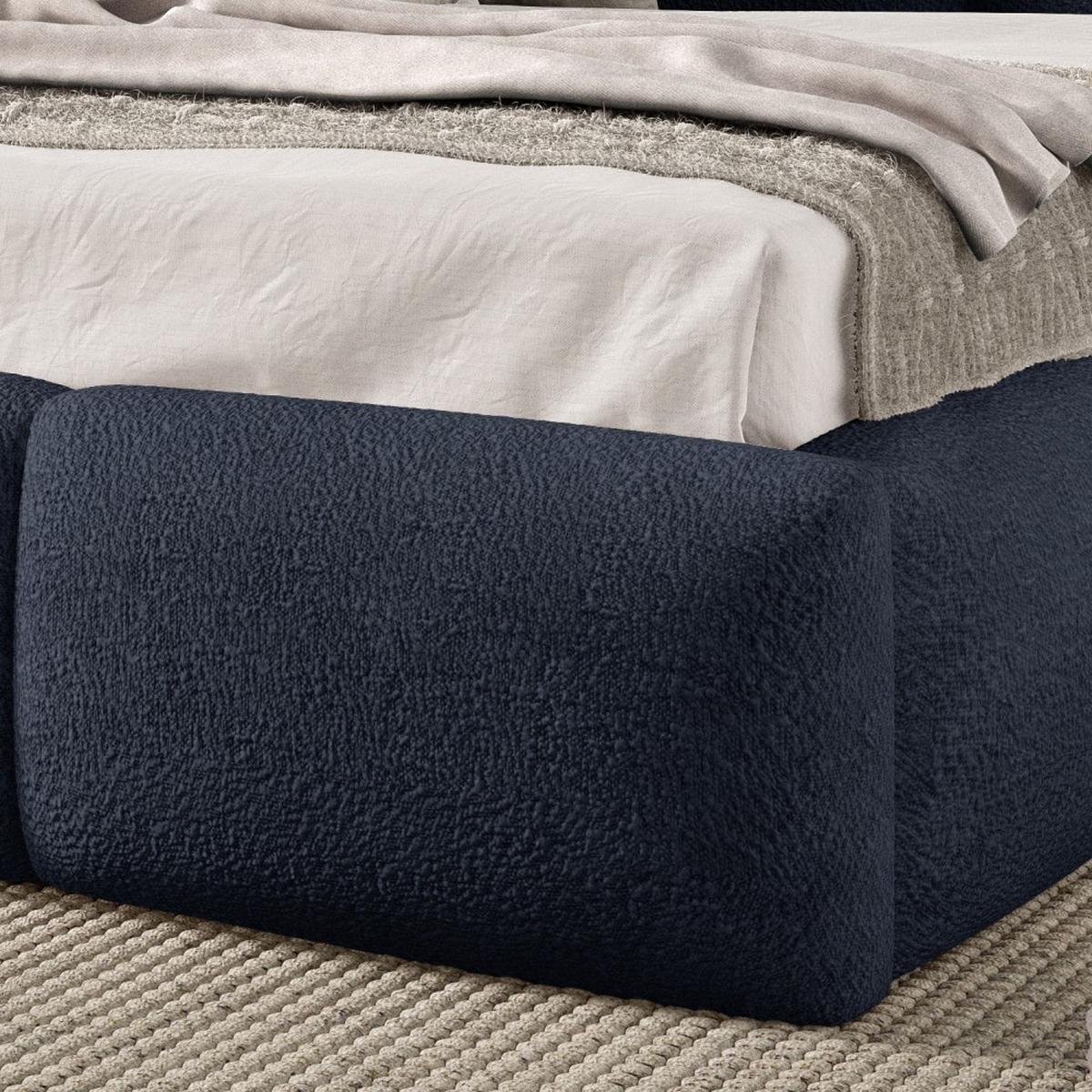 POLSTERBETT Bero, 200x200, Bouclé-Stoff, Marineblau - Dunkelblau, Textil (200/200cm) - Beautysofa