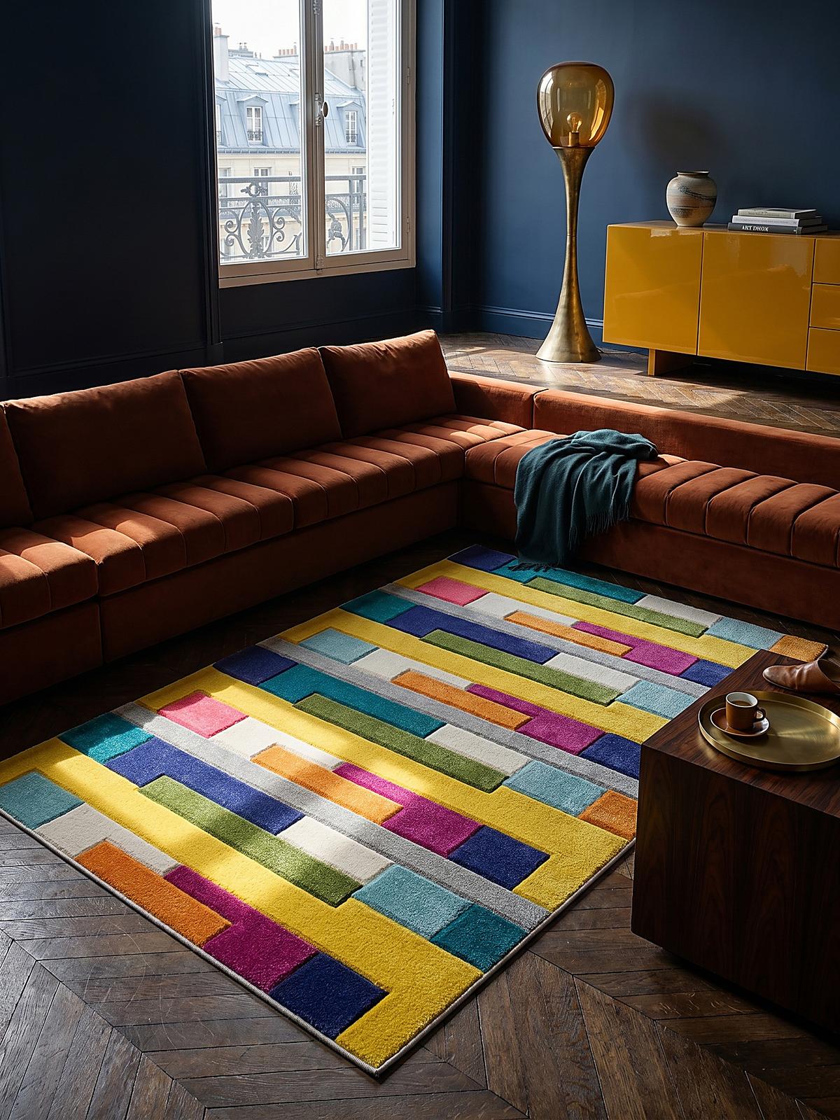 TEPPICH MOSS, geometrisch-abstrakt, Bunt, 80 x 150 cm - Multicolor, Textil (150/80cm) - KADIMA DESIGN