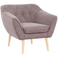 SESSEL Pirs 1 Sitzer Strukture Rosa - Rosa/Braun, Holz/Textil (80/75/74cm) - MKS