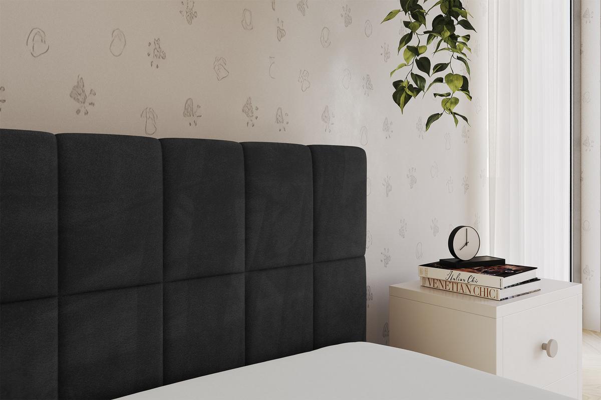 EINZELLBETT Jugendbett mit Bettkasten, Links - TULY 100x200 Schwarz - Schwarz, Holzwerkstoff/Textil (100/200cm) - ALTDECOR
