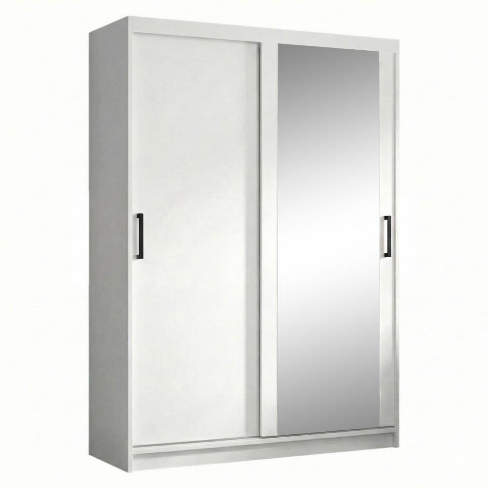 SCHWEBETÜRENSCHRANK Hela mit 2 Türen und Schubkasteneinsatz, 120 cm, Weiß - Weiß, Holzwerkstoff (120/205/60cm) - Beautysofa
