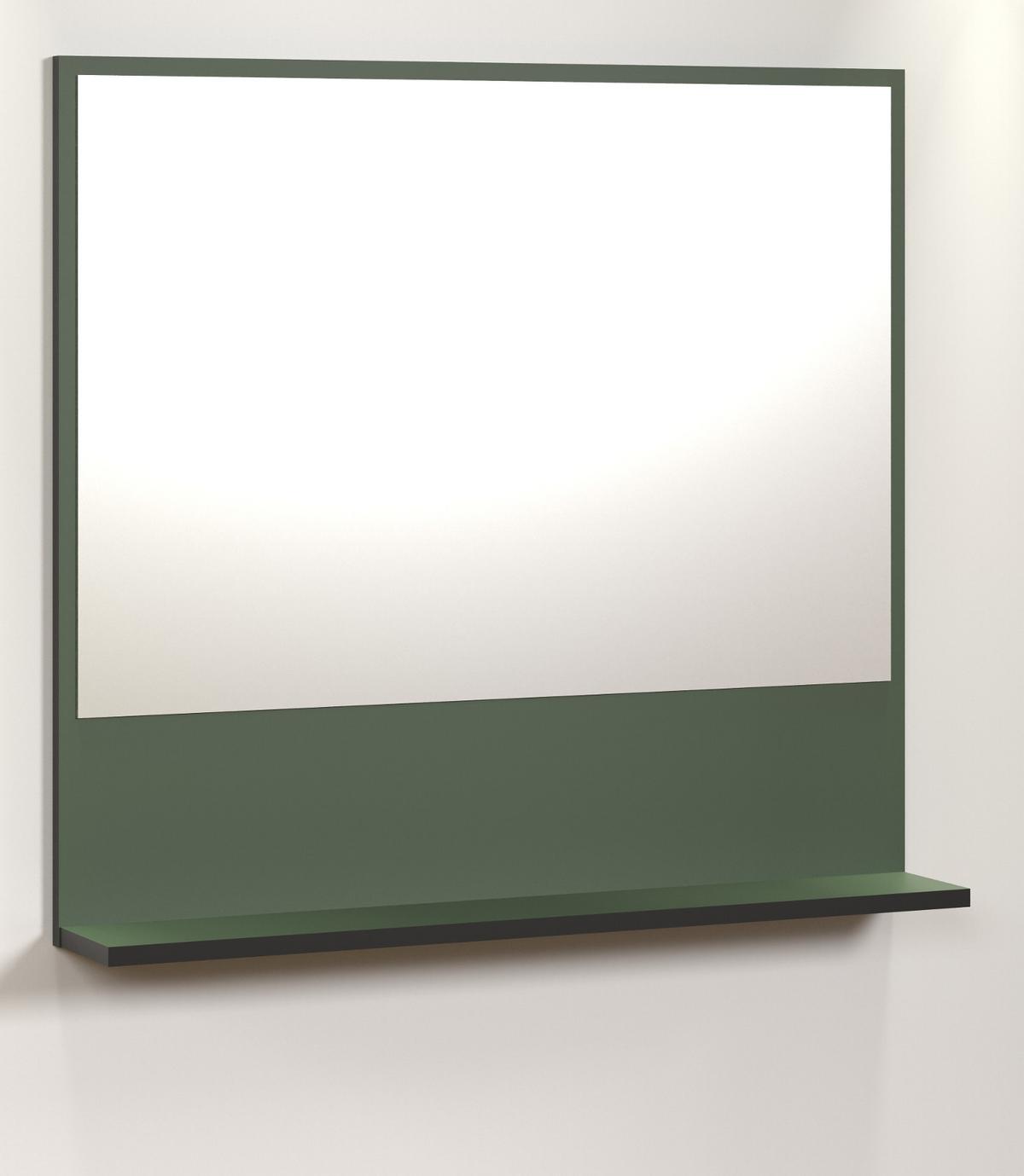 BADSPIEGEL grün 80 cm, Badezimmer Spiegel mit Ablage - Grün, Glas/Holzwerkstoff (80/74/14cm) - Top.Furn