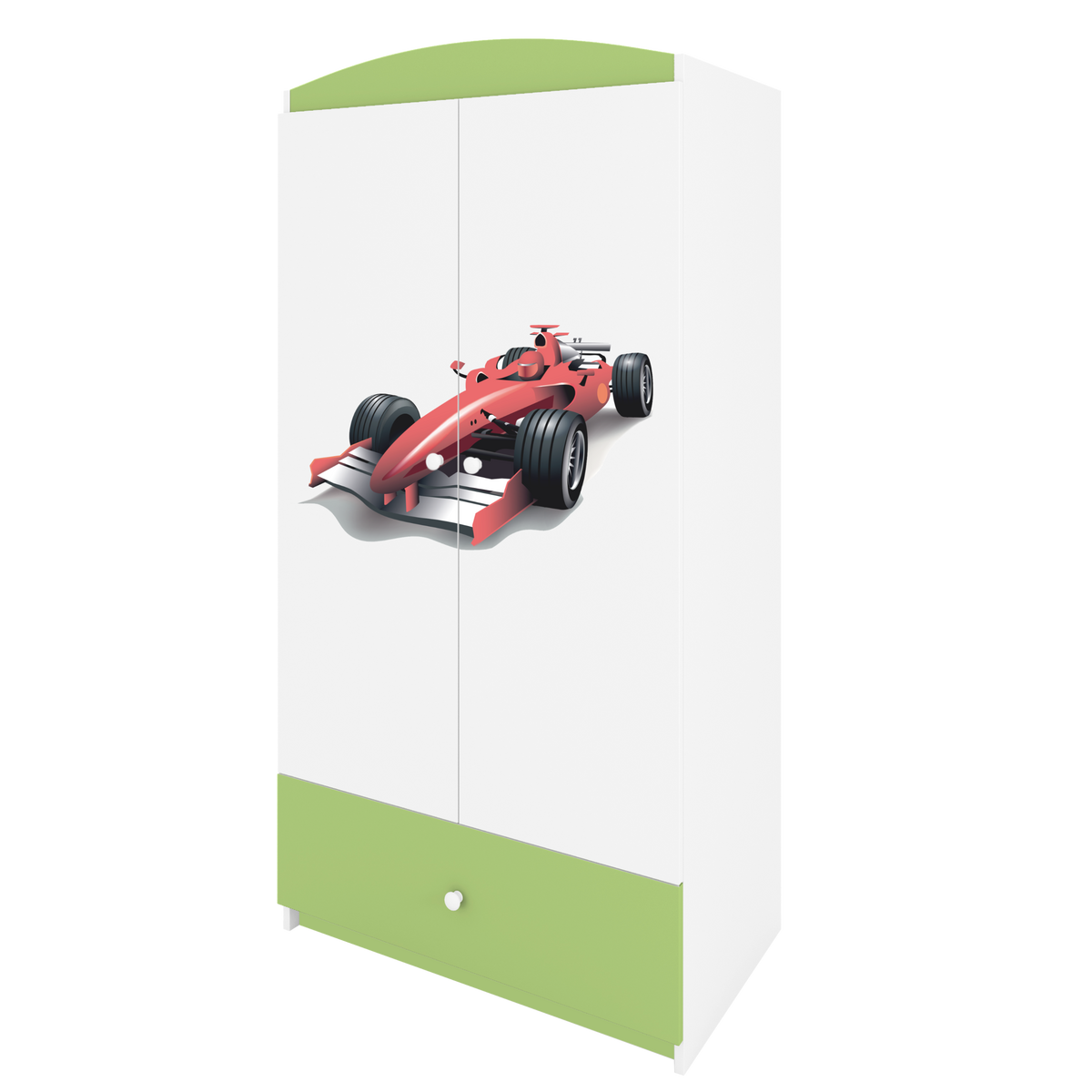 KINDERKLEIDERSCHRANK Formel 1 - Grün, Holzwerkstoff (90/175/52cm) - RAUMHIRSCH FURNITURE