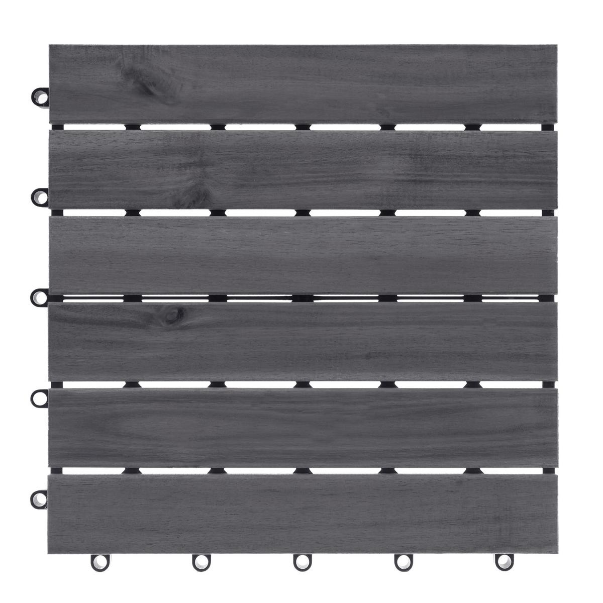TERRASENFLIESEN 10 Stück Grau Accettura - Grau, Holz (30/30cm) - Beliani