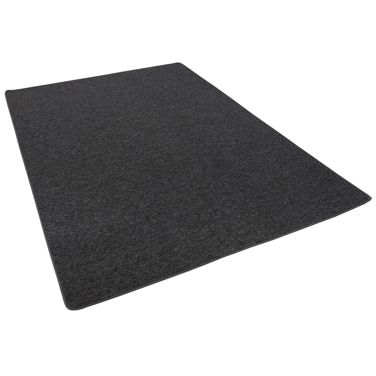 FEINSCHLINGEN VELOUR TEPPICH STRONG - Schwarz/Grau, Textil (133/133cm) - Snapstyle