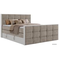 BOXSPRINGBETT ALVIT KING DUO 180/200 - Greige Stukture - Topper Visco - H4 - Greige/Schwarz, Kunststoff/Textil (180/200cm) - MKS