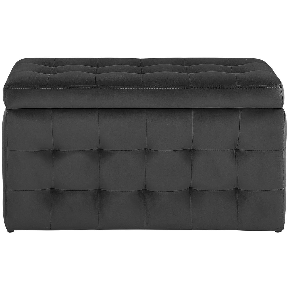 TRUHENBANK Michigan 42/72/40 cm - Dunkelgrau, Textil (72/40/42cm) - Beliani
