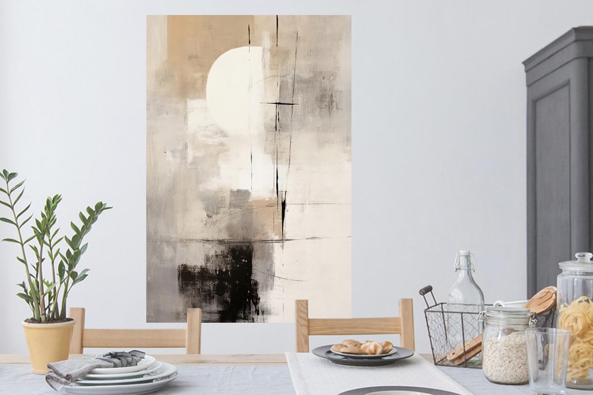 WANDTATTOO Abstrakt - Kunst - Grau Wandaufkleber 80x120 cm - Hellgrau, Kunststoff (80/120/0.1cm) - MuchoWow
