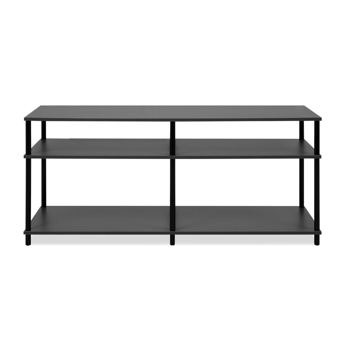 TV-MÖBEL mit 4 offenen Fächern 40/140/60 cm - Dunkelgrau, Holzwerkstoff (40/60/42cm) - Calicosy