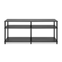 TV-MÖBEL mit 4 offenen Fächern 40/140/60 cm - Dunkelgrau, Holzwerkstoff (40/60/42cm) - Calicosy