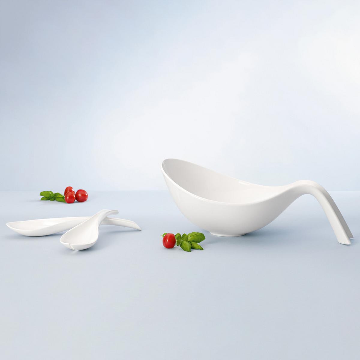 SALAT-SET Flow weiß 3-tlg. - Weiß, Keramik (1cm) - Villeroy & Boch