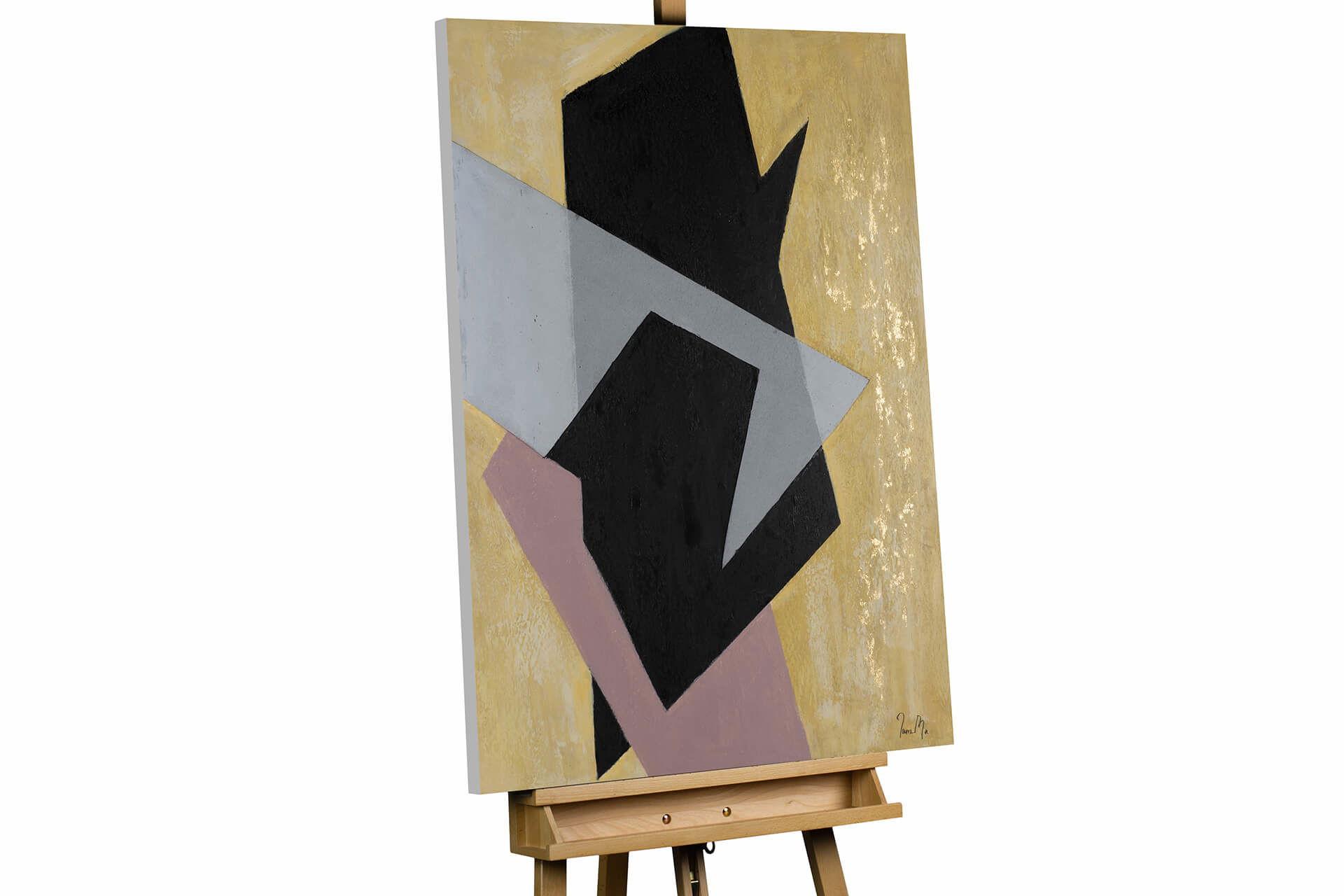 ACRYLBILD HANDGEMALT 75/100 cm - Schwarz, Holz/Textil (75/100cm) - KUNSTLOFT