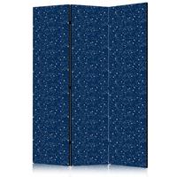 PARAVENT Einseitig Bedruckter 3-tlg 135x172 cm Sterne Weltraum Boho - Blau, Holz/Textil (135/172/3cm) - Muralo