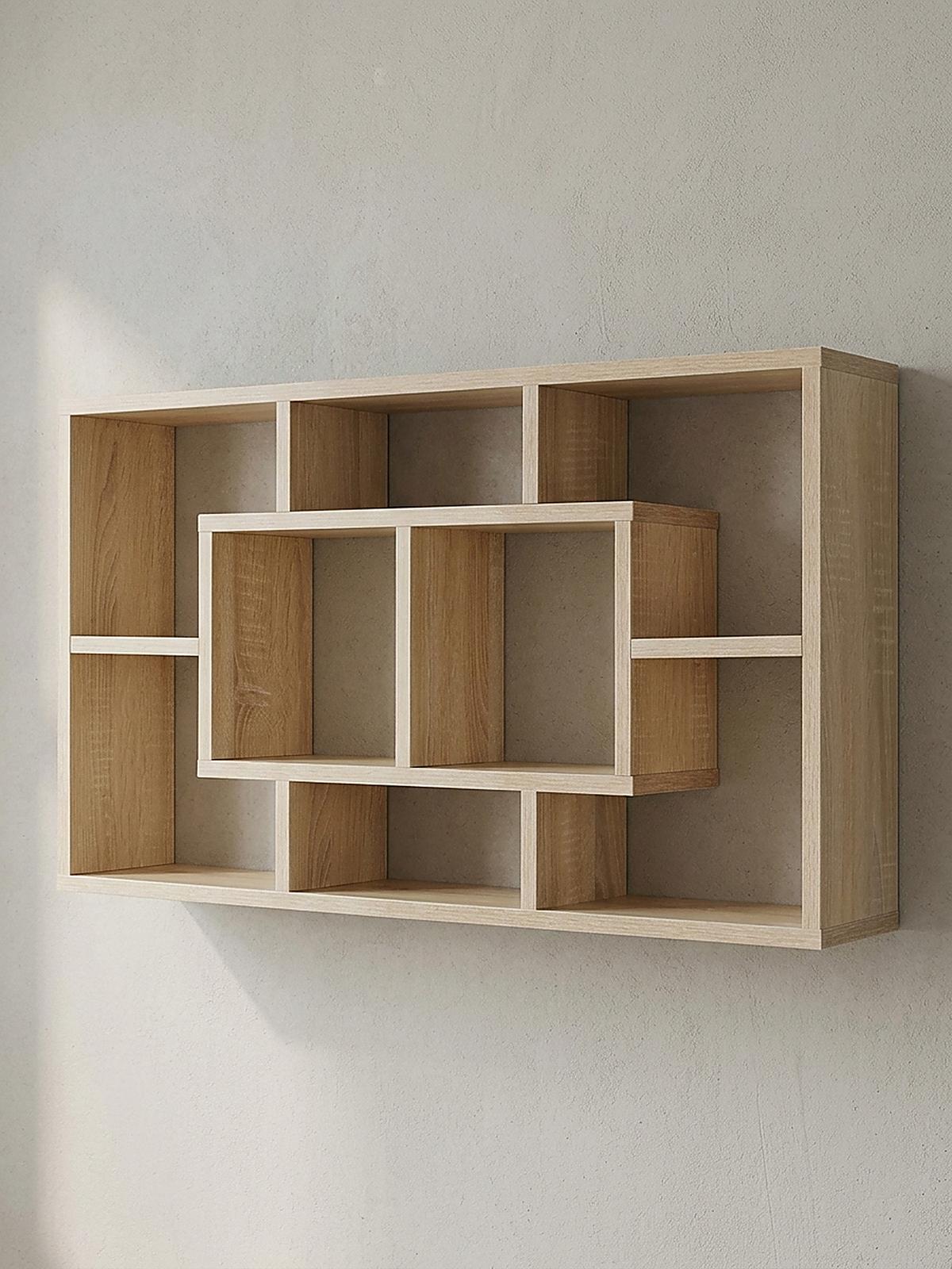 WANDREGAL RUR MDF Melaminbeschichtet Modern, Beige 85x16x48 cm - Beige, Holz (85/48/16cm) - KADIMA DESIGN