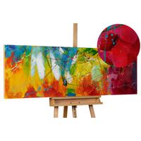 ÖLGEMÄLDE 150/50 cm - Blau/Gelb, Holz/Textil (150/50cm) - KUNSTLOFT