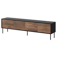 TV-LOWBOARD Cortina 200 4D - Schwarz/Braun, Holzwerkstoff/Metall (200/55/40cm) - MIRJAN24