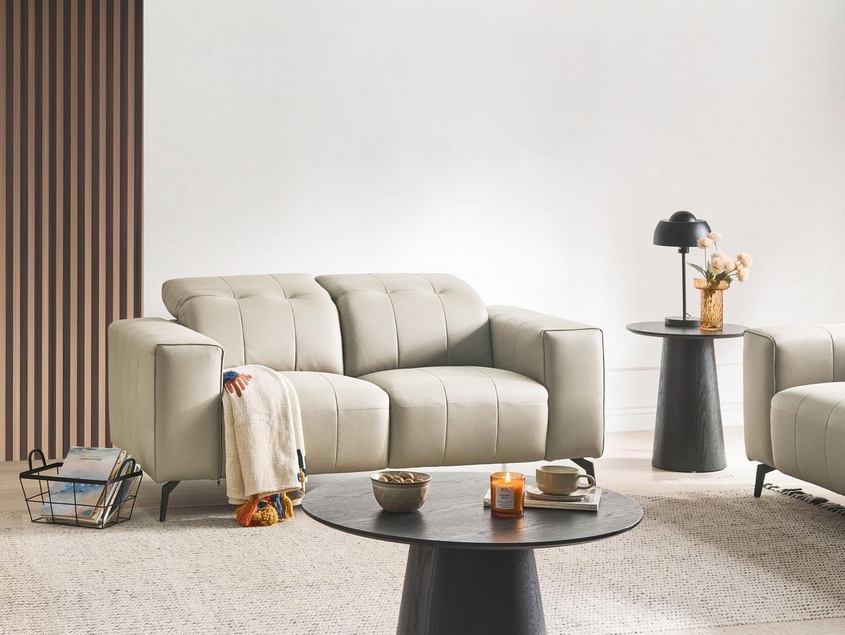 2-SITZER-SOFA Stoff Hellbeige Ommel - Beige, Textil (172/80/102cm) - Beliani