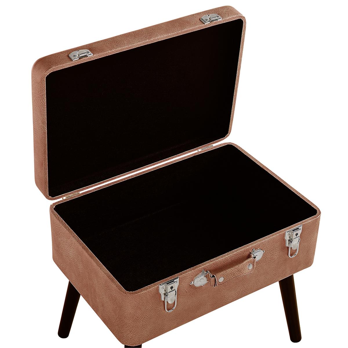 HOCKER Mallard 36/52/46 cm - Braun, Kunststoff/Textil (52/46/36cm) - Beliani
