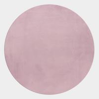 KURZFLORTEPPICH Waschbar NECKAR, einfarbig, aus Polyester, Rosa, Ø 120 cm - Rosa, Textil (120/120cm) - KADIMA DESIGN