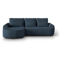 ECKSCHLAFSOFA Olivio L Dunkelblau - Schwarz/Dunkelblau, Kunststoff/Textil (266/170cm) - Beautysofa