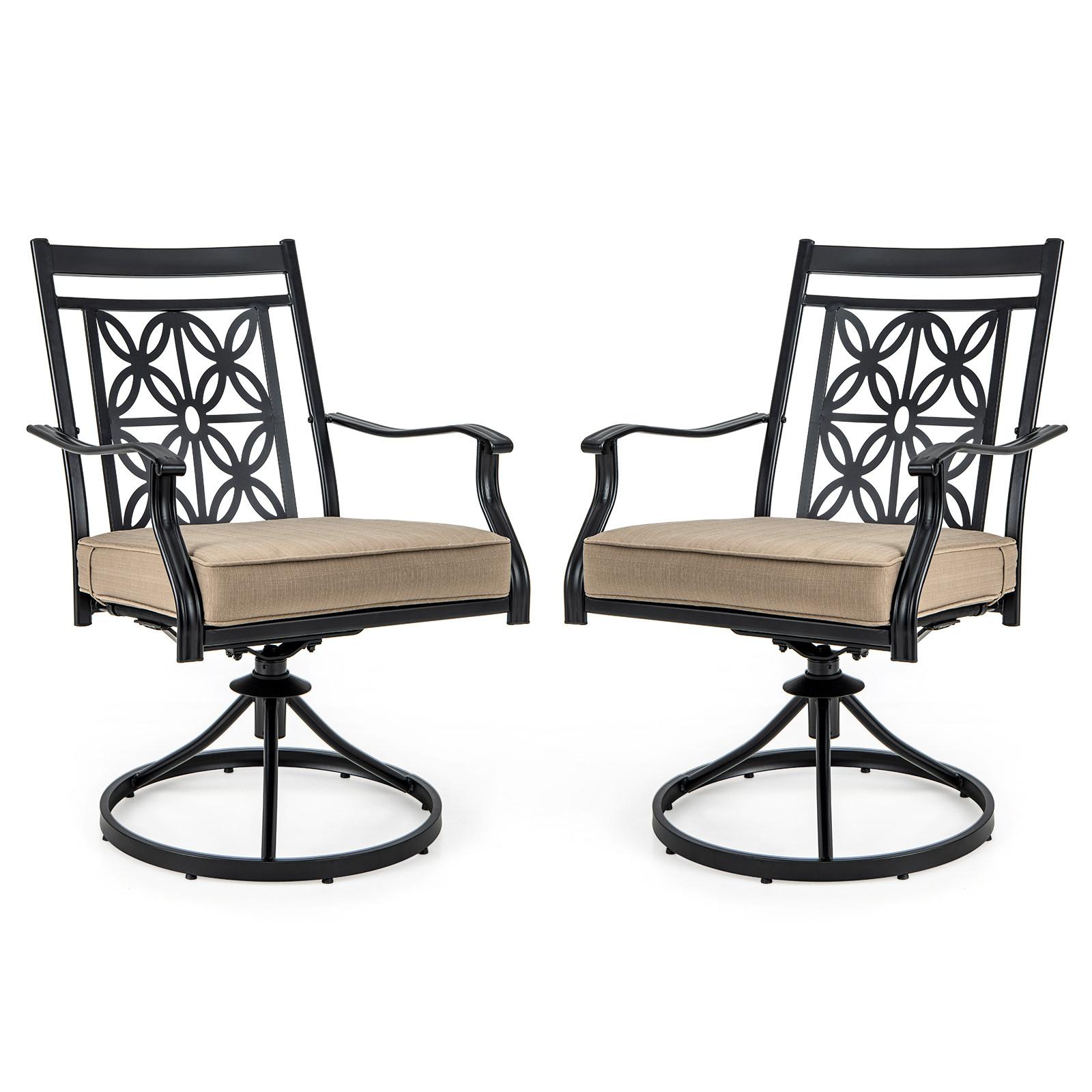 DREHSESSEL Schwarz(2er-Set) - Schwarz, Metall (70/92/60cm) - COSTWAY